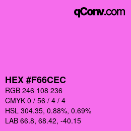 Farbcode: HEX #F66CEC | qconv.com
