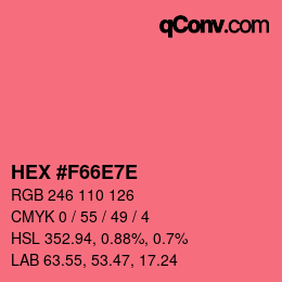 Color code: HEX #F66E7E | qconv.com