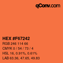 Color code: HEX #F67242 | qconv.com