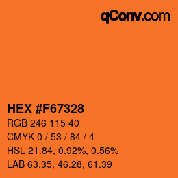 Código de color: HEX #F67328 | qconv.com