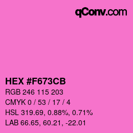 Color code: HEX #F673CB | qconv.com