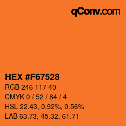 Color code: HEX #F67528 | qconv.com