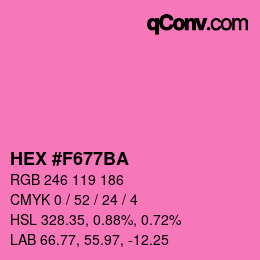 カラーコード: HEX #F677BA | qconv.com