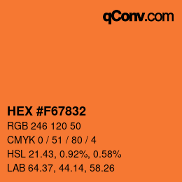 Color code: HEX #F67832 | qconv.com