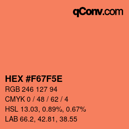 Color code: HEX #F67F5E | qconv.com