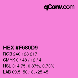 カラーコード: HEX #F680D9 | qconv.com