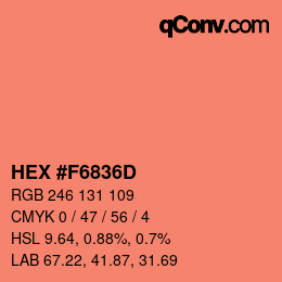 Color code: HEX #F6836D | qconv.com