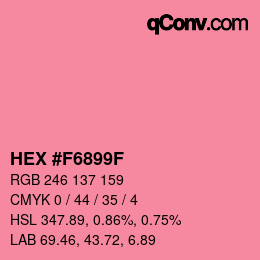 颜色代码: HEX #F6899F | qconv.com