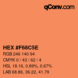 カラーコード: HEX #F68C5E | qconv.com