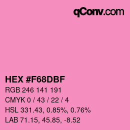 Farbcode: HEX #F68DBF | qconv.com