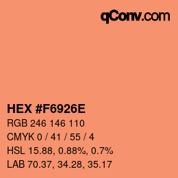 Color code: HEX #F6926E | qconv.com