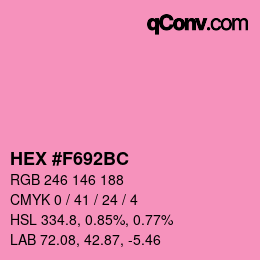 Color code: HEX #F692BC | qconv.com