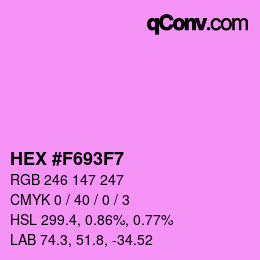 Color code: HEX #F693F7 | qconv.com