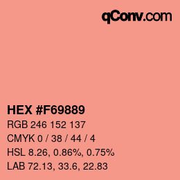颜色代码: HEX #F69889 | qconv.com