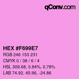 カラーコード: HEX #F699E7 | qconv.com