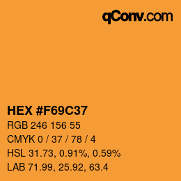 Código de color: HEX #F69C37 | qconv.com
