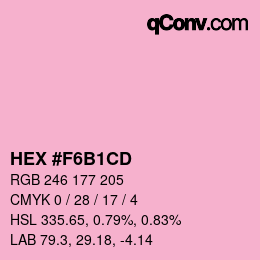 カラーコード: HEX #F6B1CD | qconv.com