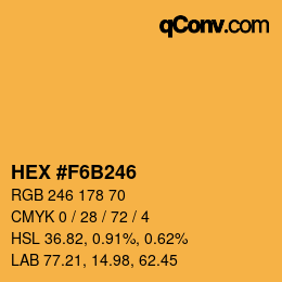 カラーコード: HEX #F6B246 | qconv.com