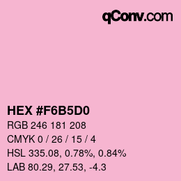 カラーコード: HEX #F6B5D0 | qconv.com