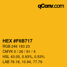 Color code: HEX #F6B717 | qconv.com