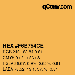 Farbcode: HEX #F6B754CE | qconv.com