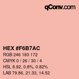 カラーコード: HEX #F6B7AC | qconv.com