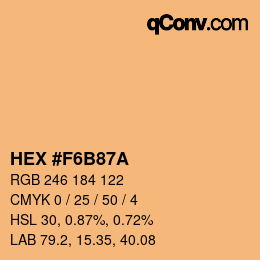 颜色代码: HEX #F6B87A | qconv.com