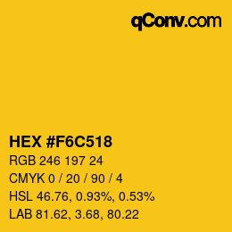 Color code: HEX #F6C518 | qconv.com
