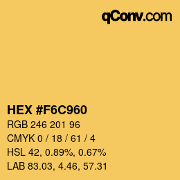 颜色代码: HEX #F6C960 | qconv.com