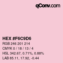 Color code: HEX #F6C9D6 | qconv.com