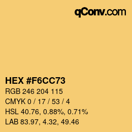 Color code: HEX #F6CC73 | qconv.com