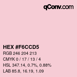 Color code: HEX #F6CCD5 | qconv.com