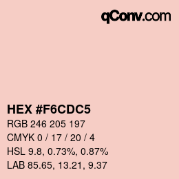カラーコード: HEX #F6CDC5 | qconv.com