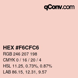 Farbcode: HEX #F6CFC6 | qconv.com