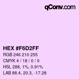 Color code: HEX #F6D2FF | qconv.com