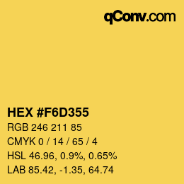 Color code: HEX #F6D355 | qconv.com