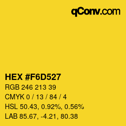 Color code: HEX #F6D527 | qconv.com