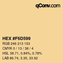 Color code: HEX #F6D599 | qconv.com