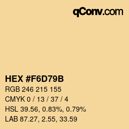 カラーコード: HEX #F6D79B | qconv.com