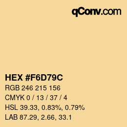 Color code: HEX #F6D79C | qconv.com