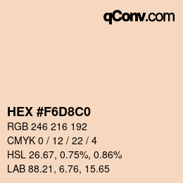 Color code: HEX #F6D8C0 | qconv.com