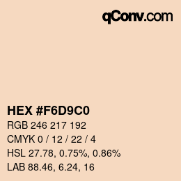 Color code: HEX #F6D9C0 | qconv.com