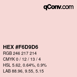 颜色代码: HEX #F6D9D6 | qconv.com