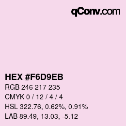 Color code: HEX #F6D9EB | qconv.com