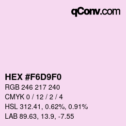 Color code: HEX #F6D9F0 | qconv.com