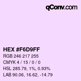 Color code: HEX #F6D9FF | qconv.com