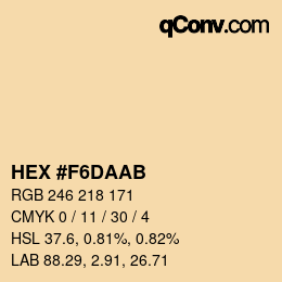 Color code: HEX #F6DAAB | qconv.com