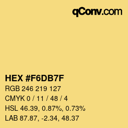 颜色代码: HEX #F6DB7F | qconv.com