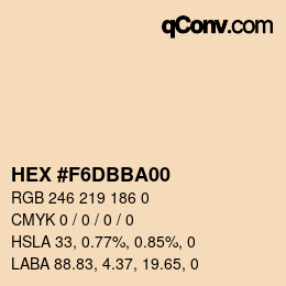 Color code: HEX #F6DBBA00 | qconv.com