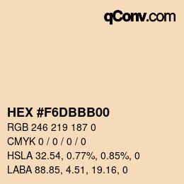 Color code: HEX #F6DBBB00 | qconv.com